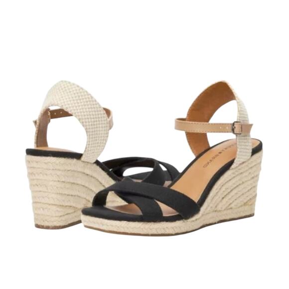 NIB! Lucky Brand Maeylee Espadrille Wedge Strappy Sandals - Size 7 - Picture 1 of 10